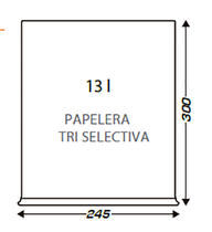 PAPELERA TRISELECTIVA INOX SATINADO CUBOS NEGROS 3X3.3L