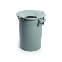 GREY PEDAL BIN WITH FUNNEL LID