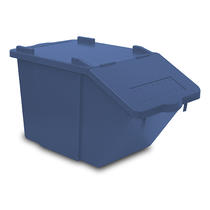 PLASTIC BIN SPLIT 45 BLU WITH COVER WITHOUT PLATE