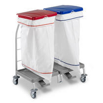DOUBLE LINEN TROLLEY DUST WITH RED AND BLUE COVER