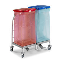 DOUBLE LINEN TROLLEY DUST WITH RED AND BLUE COVER